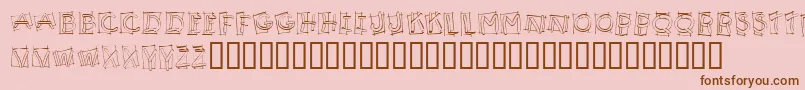 KR Boxy-fontti – ruskeat fontit vaaleanpunaisella taustalla