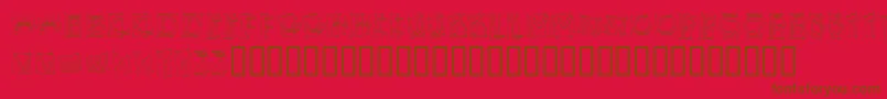 フォントKR Boxy – 赤い背景に茶色の文字