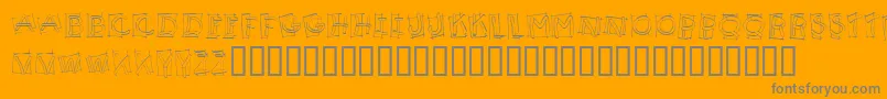 KR Boxy-Schriftart – Graue Schriften auf orangefarbenem Hintergrund