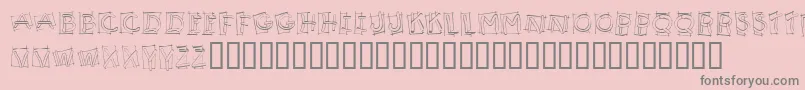 KR Boxy-fontti – harmaat kirjasimet vaaleanpunaisella taustalla