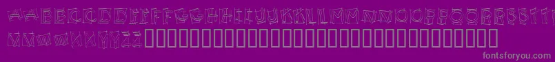 KR Boxy-fontti – harmaat kirjasimet violetilla taustalla