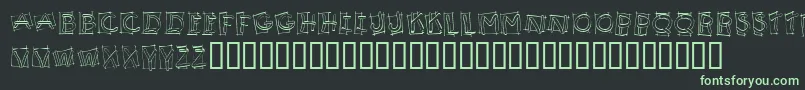 フォントKR Boxy – 黒い背景に緑の文字