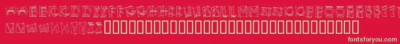 フォントKR Boxy – 赤い背景に緑の文字