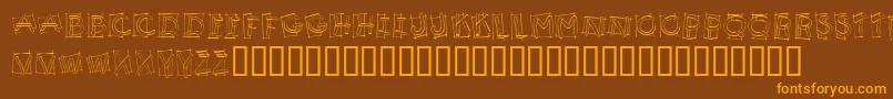 KR Boxy Font – Orange Fonts on Brown Background