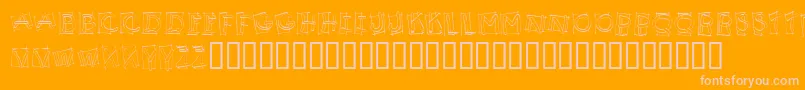 KR Boxy-fontti – vaaleanpunaiset fontit oranssilla taustalla