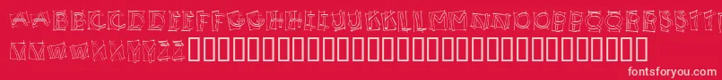 KR Boxy-fontti – vaaleanpunaiset fontit punaisella taustalla