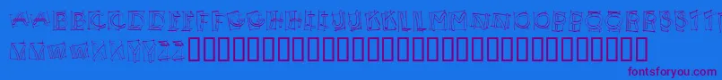 KR Boxy Font – Purple Fonts on Blue Background