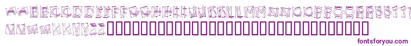 KR Boxy-Schriftart – Violette Schriften auf weißem Hintergrund