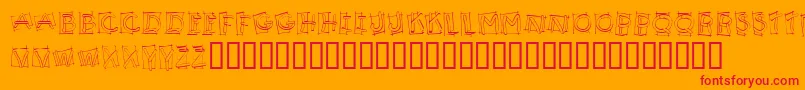 Шрифт KR Boxy – красные шрифты на оранжевом фоне