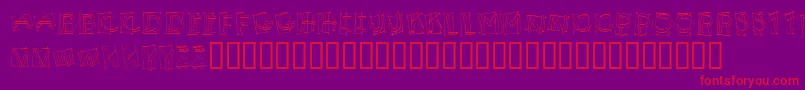 KR Boxy-fontti – punaiset fontit violetilla taustalla
