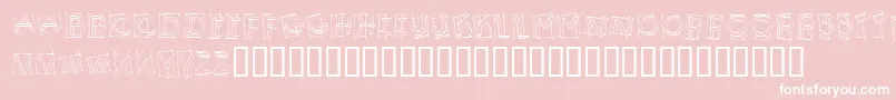 KR Boxy-Schriftart – Weiße Schriften auf rosa Hintergrund