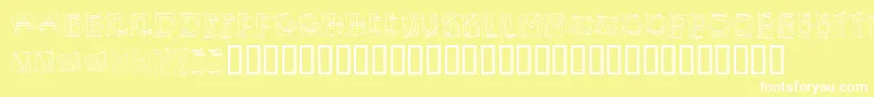 KR Boxy-fontti – valkoiset fontit keltaisella taustalla