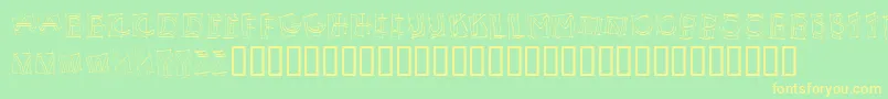 KR Boxy-fontti – keltaiset fontit vihreällä taustalla