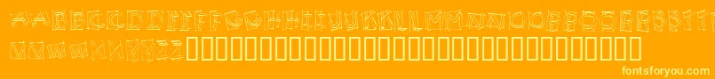 Czcionka KR Boxy – żółte czcionki na pomarańczowym tle