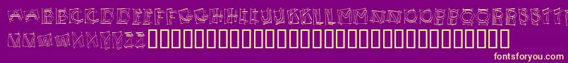 Шрифт KR Boxy – жёлтые шрифты на фиолетовом фоне