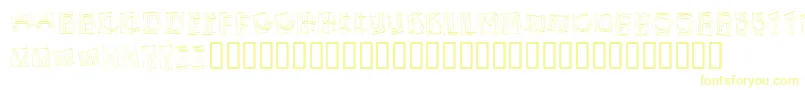 Fonte KR Boxy – fontes amarelas em um fundo branco