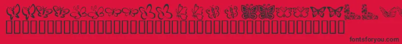 Fonte KR Butterflies – fontes pretas em um fundo vermelho