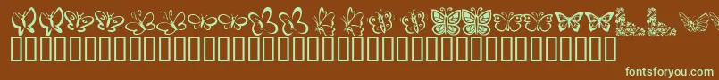 KR Butterflies Font – Green Fonts on Brown Background
