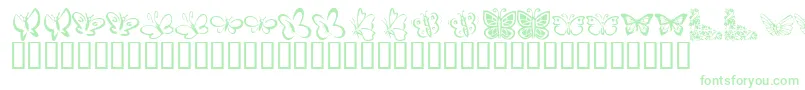 Fonte KR Butterflies – fontes verdes em um fundo branco