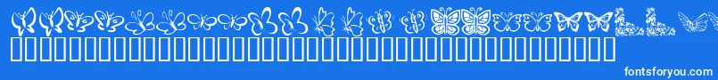 フォントKR Butterflies – 青い背景に白い文字