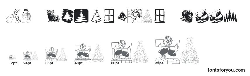 Размеры шрифта KR Christmas 2001
