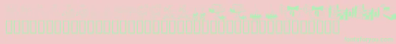 KR Christmas 2002 Dings 1 Font – Green Fonts on Pink Background