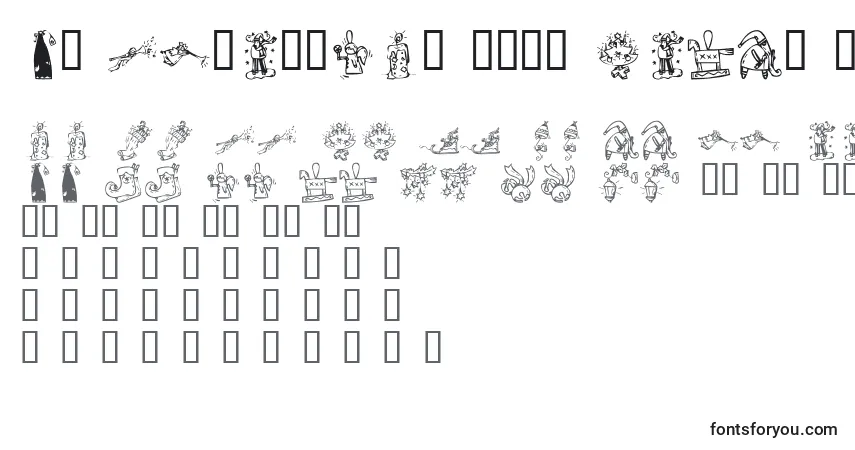 Schriftart KR Christmas 2002 Dings 2 – Alphabet, Zahlen, spezielle Symbole