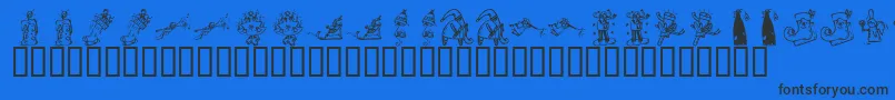KR Christmas 2002 Dings 2 Font – Black Fonts on Blue Background
