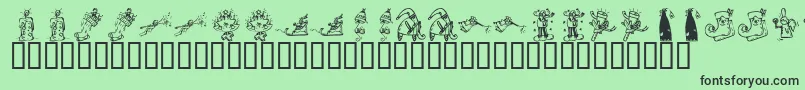 KR Christmas 2002 Dings 2 Font – Black Fonts on Green Background