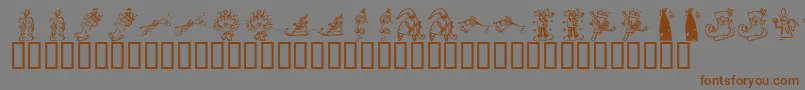 KR Christmas 2002 Dings 2 Font – Brown Fonts on Gray Background