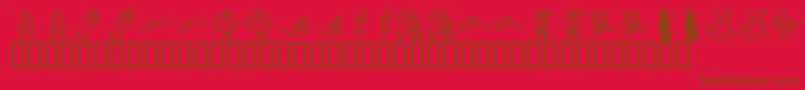 KR Christmas 2002 Dings 2 Font – Brown Fonts on Red Background