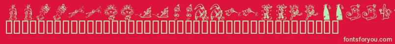 fuente KR Christmas 2002 Dings 2 – Fuentes Verdes Sobre Fondo Rojo