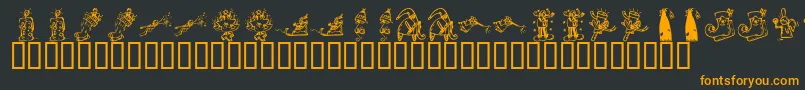 KR Christmas 2002 Dings 2 Font – Orange Fonts on Black Background
