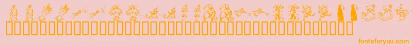 KR Christmas 2002 Dings 2 Font – Orange Fonts on Pink Background