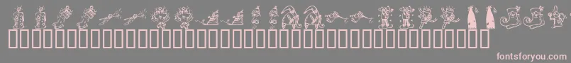 KR Christmas 2002 Dings 2 Font – Pink Fonts on Gray Background