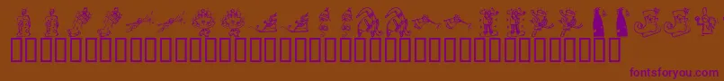KR Christmas 2002 Dings 2 Font – Purple Fonts on Brown Background