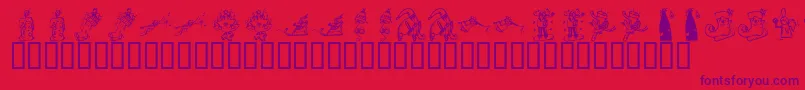 Weitere Informationen zur KR Christmas 2002 Dings 2-Schriftart KR Christmas 2002 Dings 2-Schriftart – Violette Schriften auf rotem Hintergrund