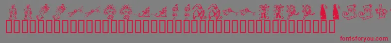 KR Christmas 2002 Dings 2 Font – Red Fonts on Gray Background