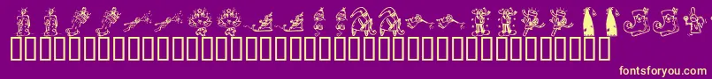 Więcej informacji o czcionce KR Christmas 2002 Dings 2 Czcionka KR Christmas 2002 Dings 2 – żółte czcionki na fioletowym tle
