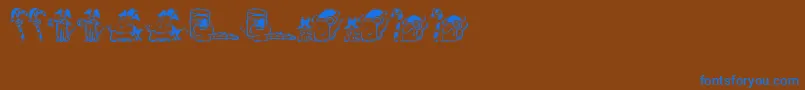 KR Christmas 2002 Dings 3 Font – Blue Fonts on Brown Background