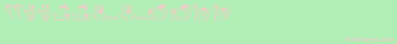 KR Christmas 2002 Dings 3 Font – Pink Fonts on Green Background