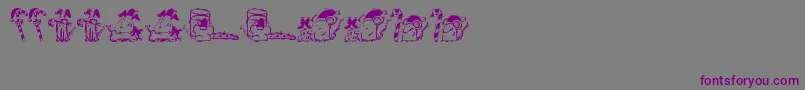 KR Christmas 2002 Dings 3 Font – Purple Fonts on Gray Background