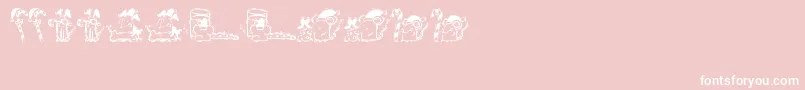 フォントKR Christmas 2002 Dings 3 – ピンクの背景に白い文字