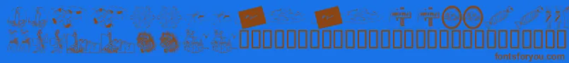 KR Christmas 2002 Dings 4 Font – Brown Fonts on Blue Background