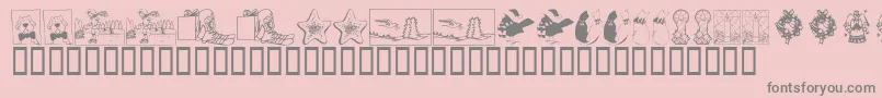 KR Christmas 2002 Dings 5 Font – Gray Fonts on Pink Background