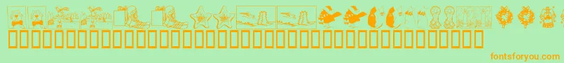 KR Christmas 2002 Dings 5 Font – Orange Fonts on Green Background