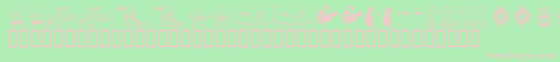 KR Christmas 2002 Dings 5-Schriftart – Rosa Schriften auf grünem Hintergrund