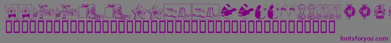 KR Christmas 2002 Dings 5 Font – Purple Fonts on Gray Background