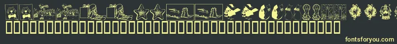 KR Christmas 2002 Dings 5 Font – Yellow Fonts on Black Background
