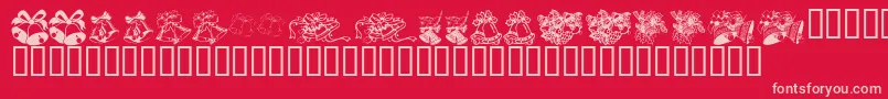 KR Christmas Bells Font – Pink Fonts on Red Background